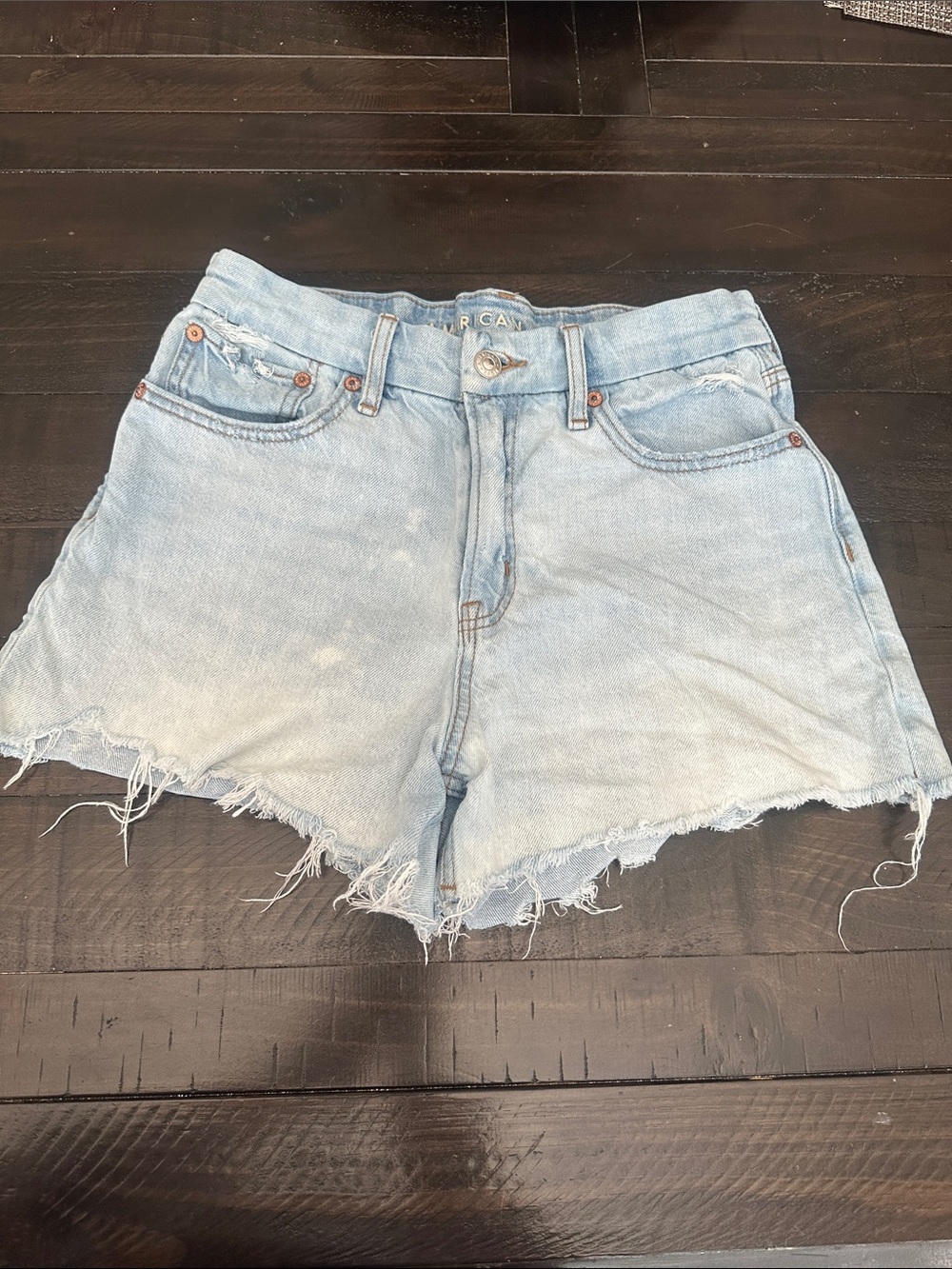 American Eagle Outfitters Light Blue Distressed Denim Cutoff Shorts